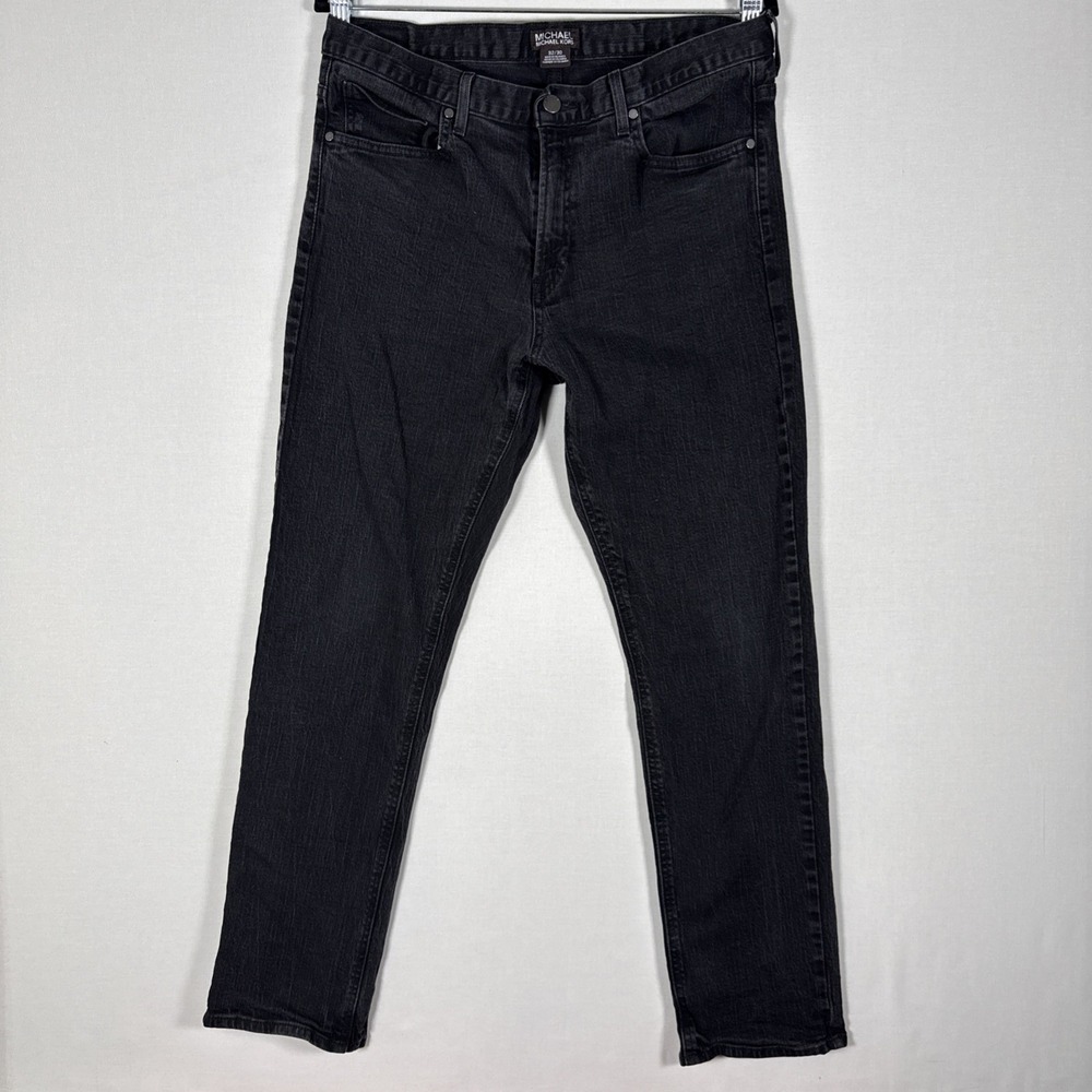 Michael Kors Straight Slim Stretch Denim Jeans Black | Size 32